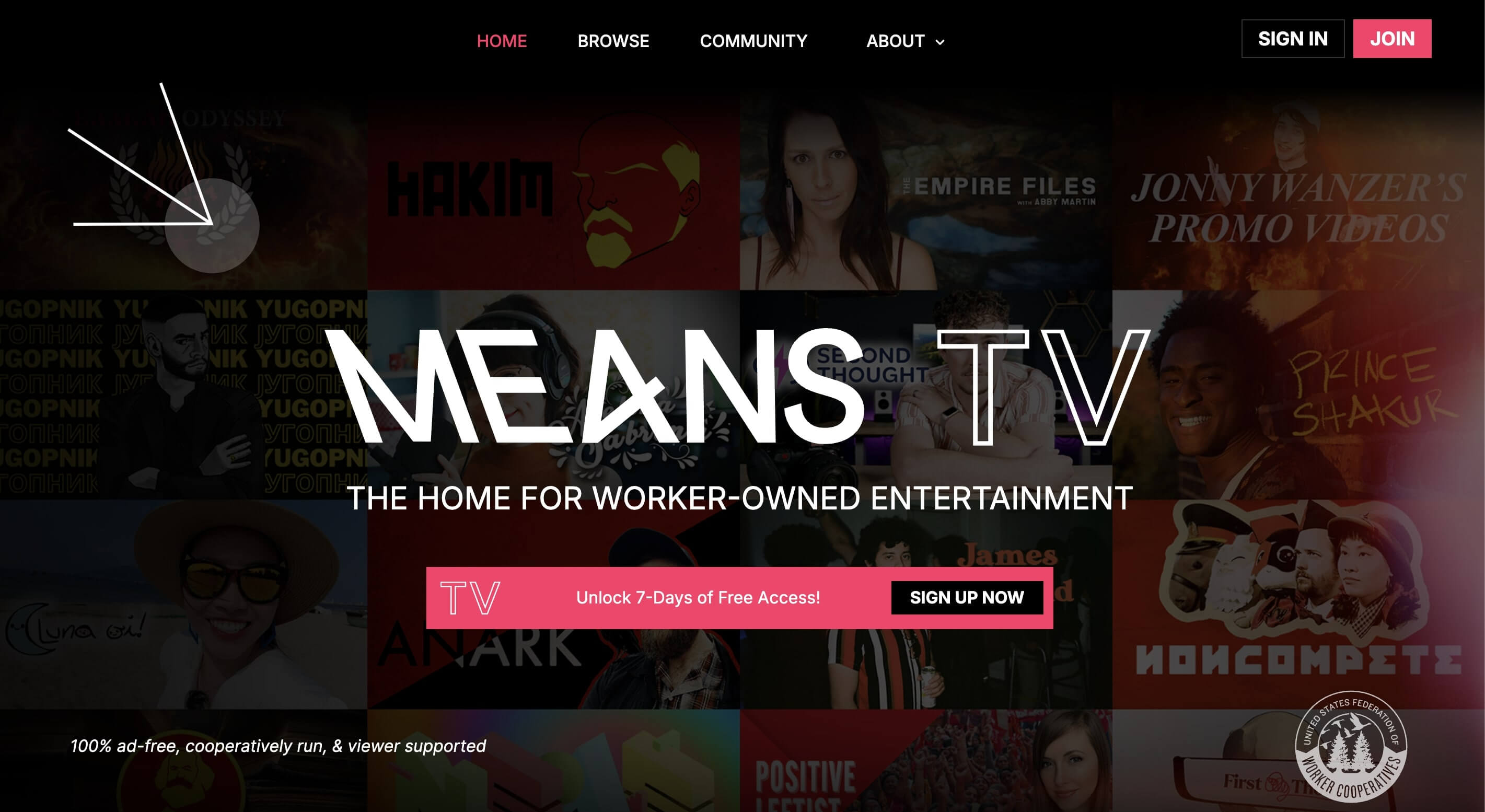 Means TV Homepage SVOD
